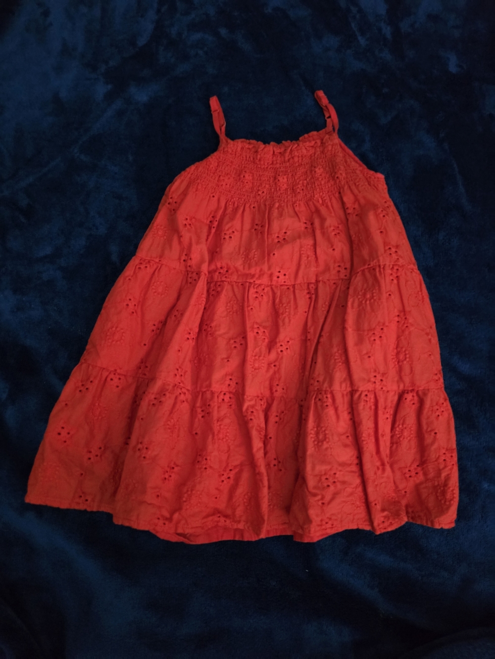 Cat & Jack Red Eyelet Tiered Sundress - Spaghetti Straps